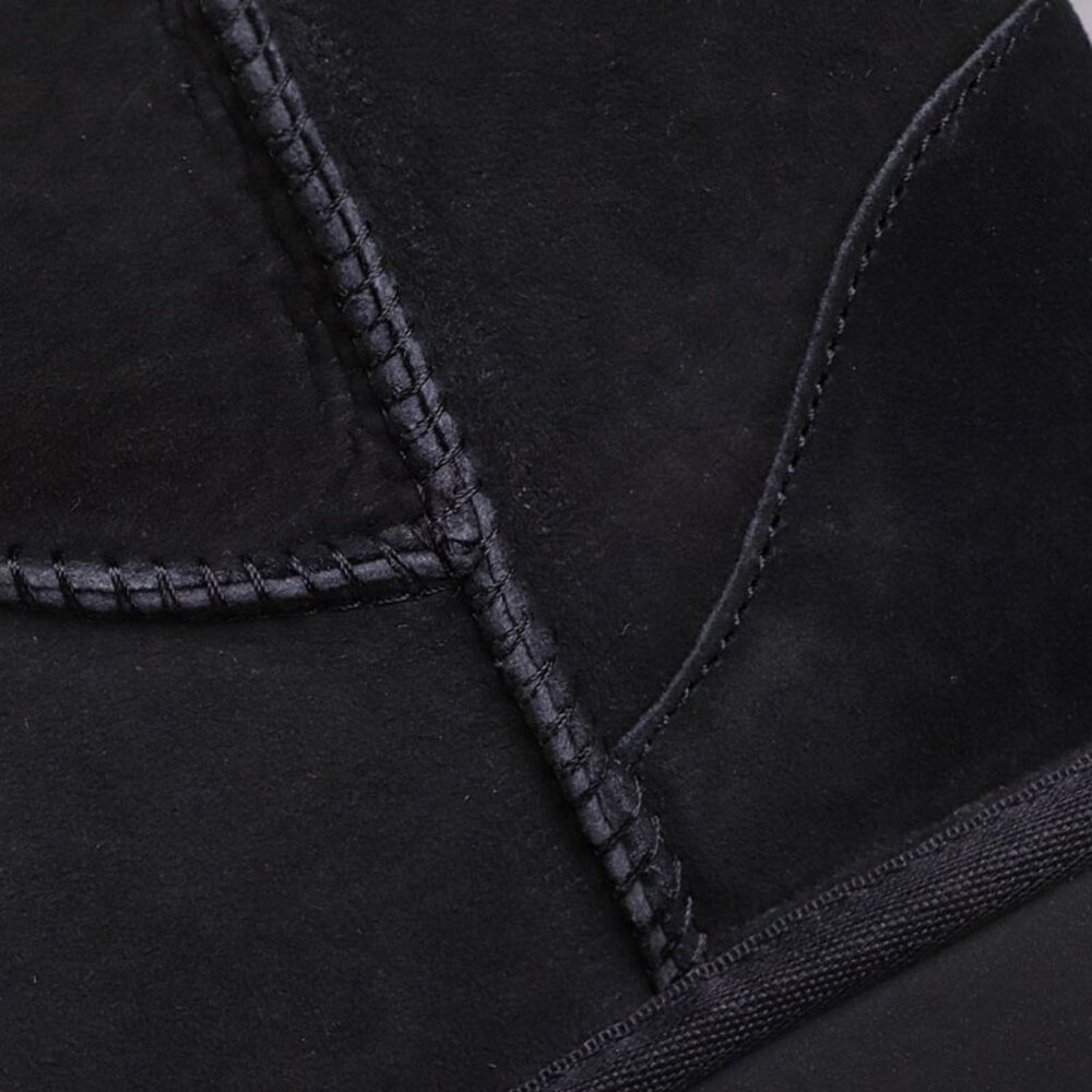 Ugg Classic Mini Fleece-Lined Warm Short-Shaped Snow Boots (Couples') Black - Picture 4 of 8